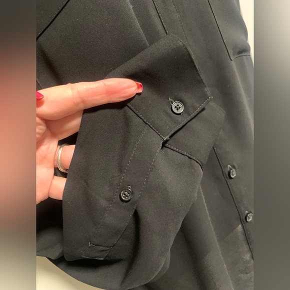 Express Black Portofino Slim Fit Polyester Shirt Size Small - Picture 7 of 8